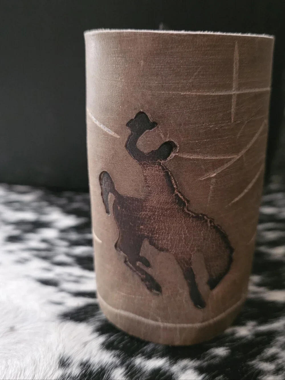 Cowhide Leather Koozie